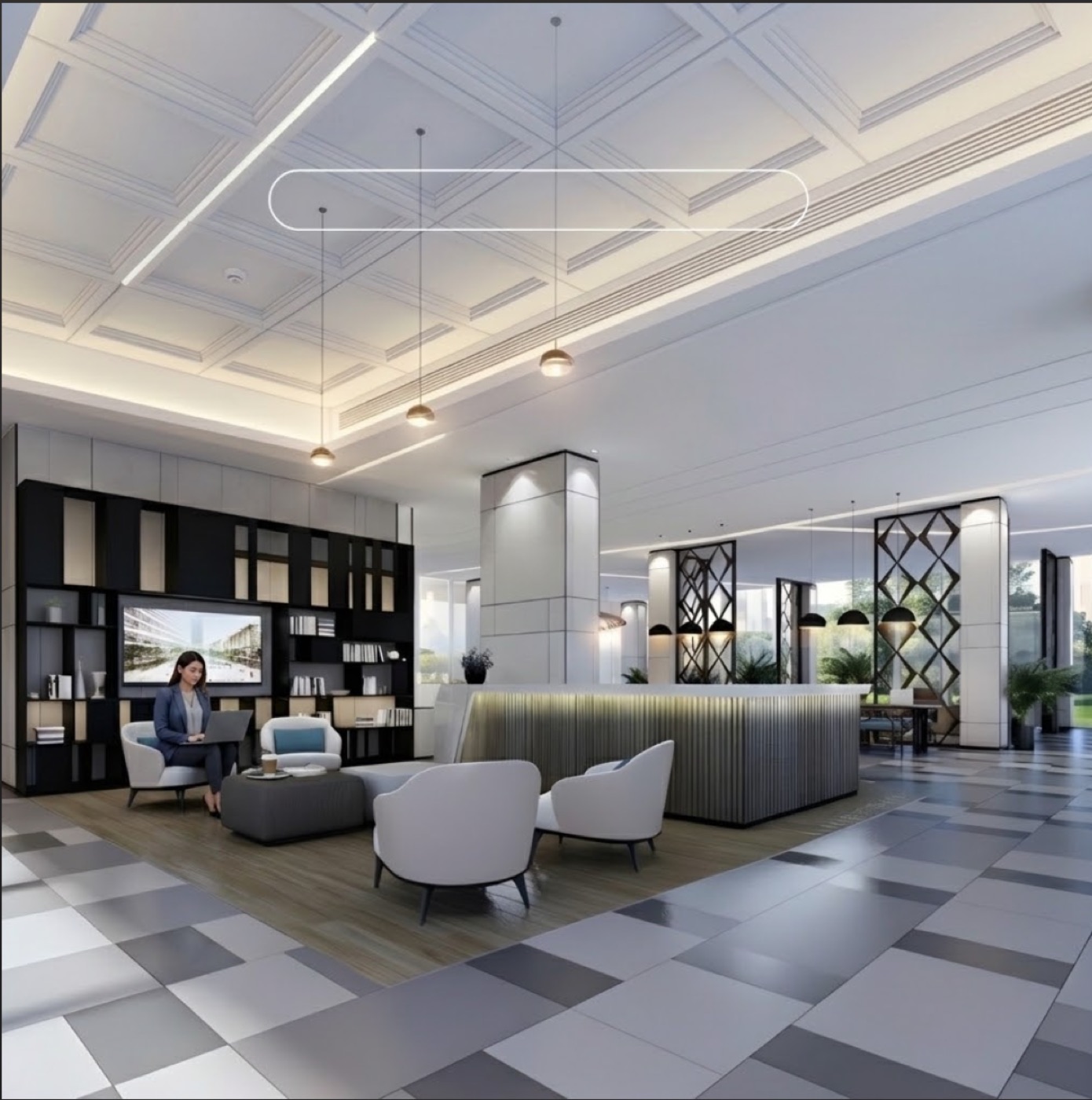 Lobby lounge at Aeon Bleu