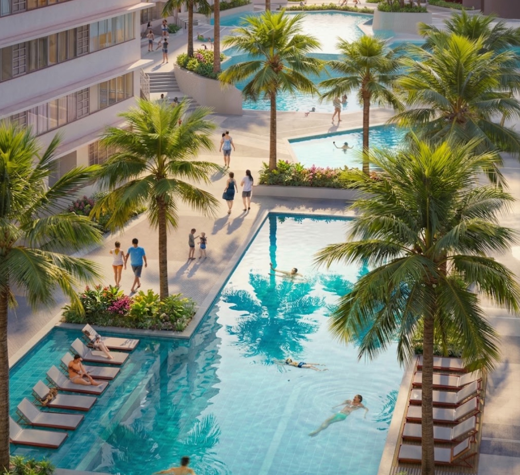 Pool amenities at Aeon Bleu