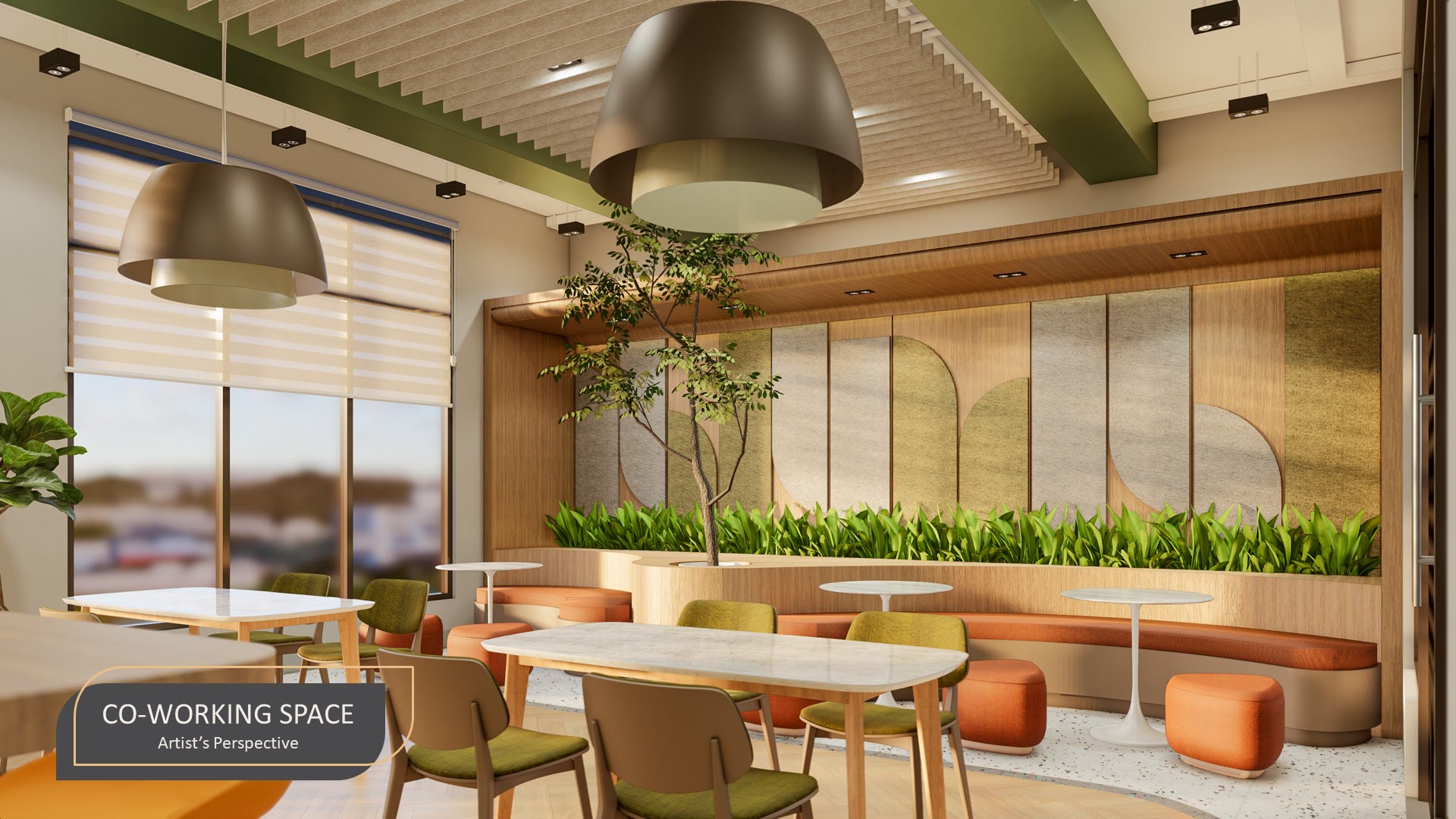 Co-working space — Amenity floor. Architect's perspective, Downtowne Premier Residences