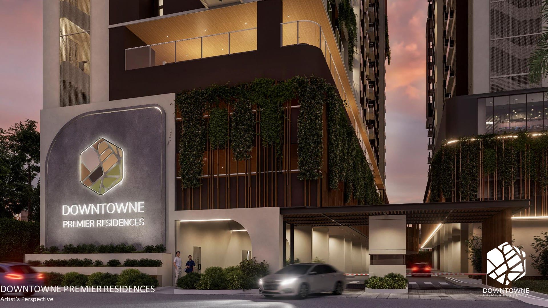 Main entrance — V. Mapa St. frontage. Architect's perspective, Downtowne Premier Residences