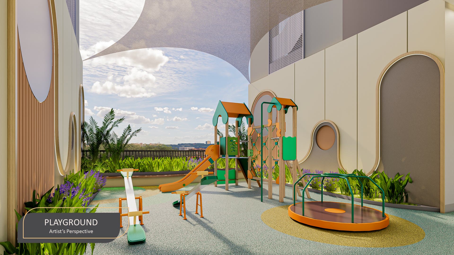 Kids' playground — Amenity floor. Architect's perspective, Downtowne Premier Residences