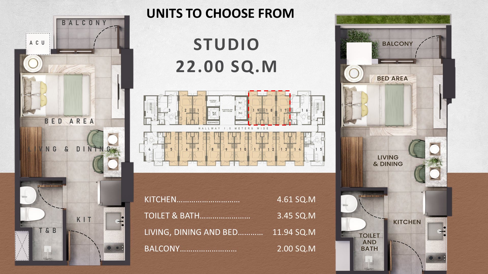 Studio floor plan, 22.00 sq m, Downtowne Premier Residences Tower 2