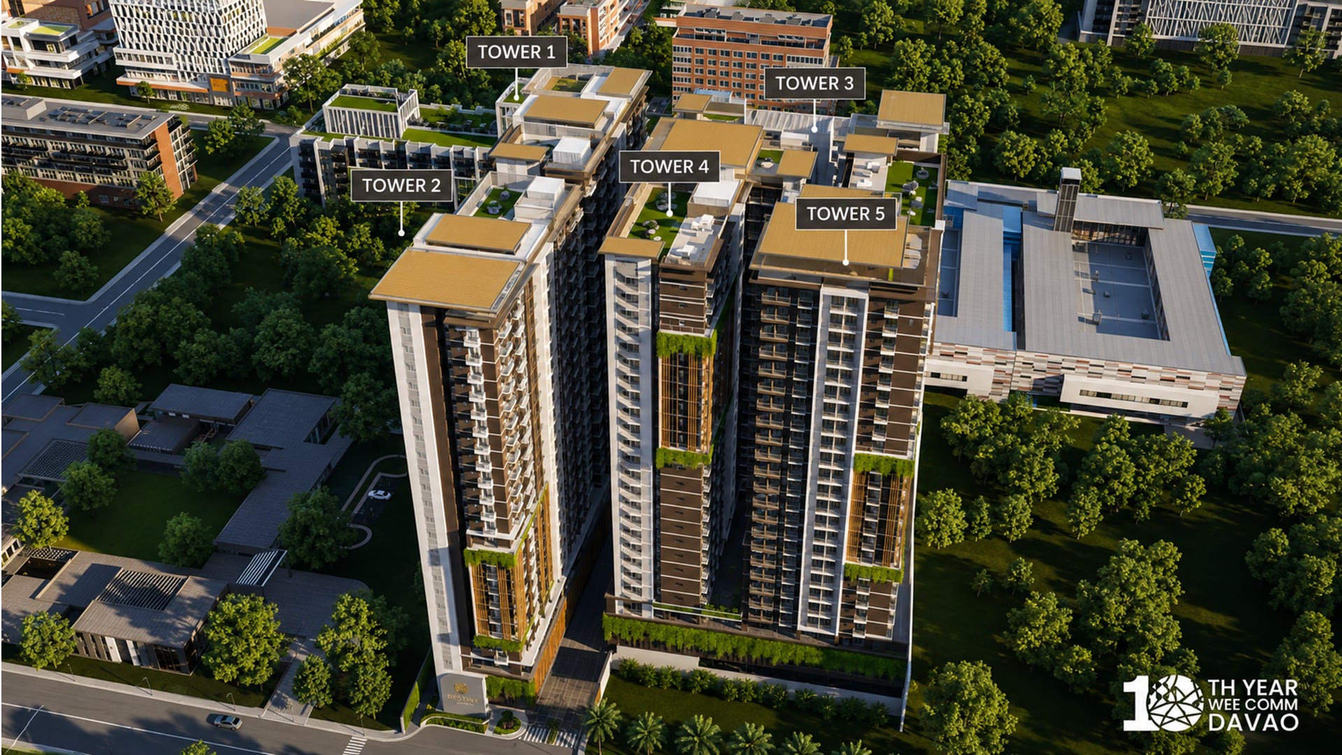 Tower guide — Towers 1 to 5. Architect's perspective, Downtowne Premier Residences