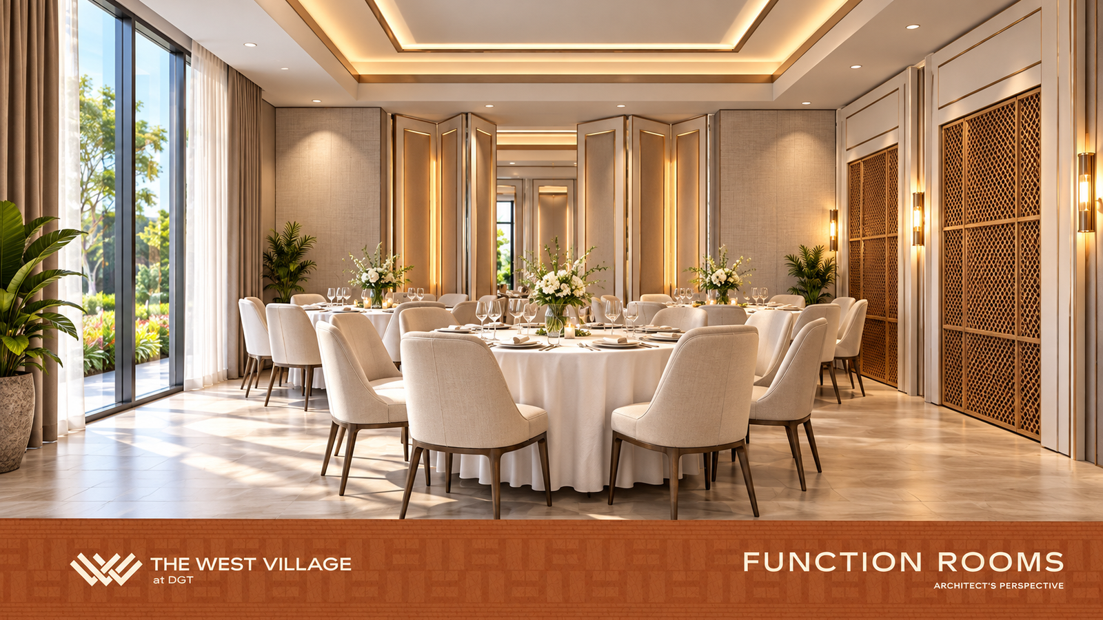 Function rooms — Amenity floor. Architect's perspective, The West Village at DGT