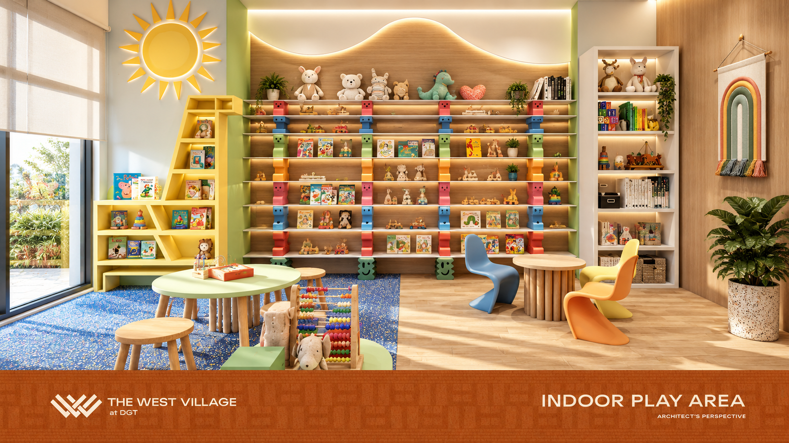 Indoor play area — Amenity floor. Architect's perspective, The West Village at DGT